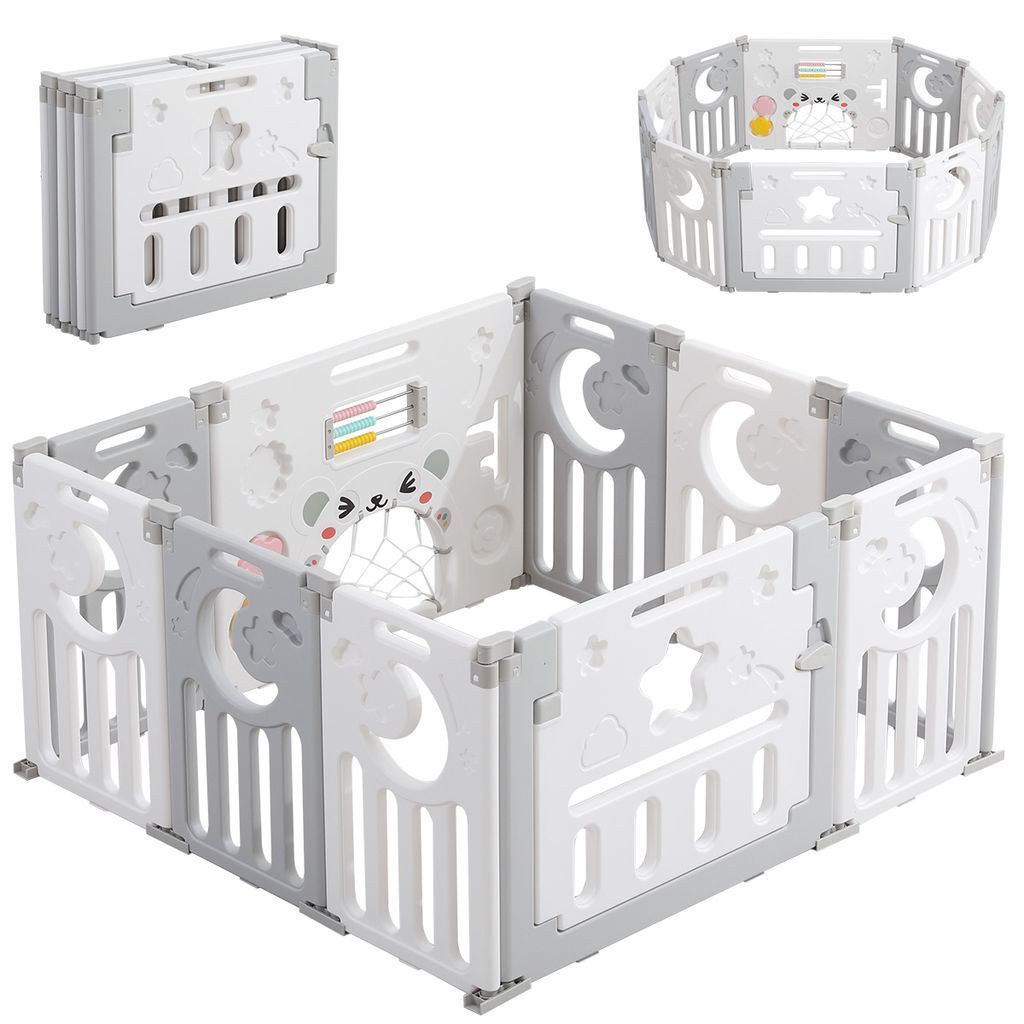 Dripex Laufgitter Laufstall Baby Absperrgitter 8+2 Paneele Produktbild 