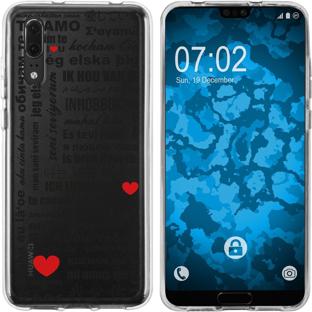 PhoneNatic Case kompatibel mit Huawei P20 Silikon-Hülle in Love M4