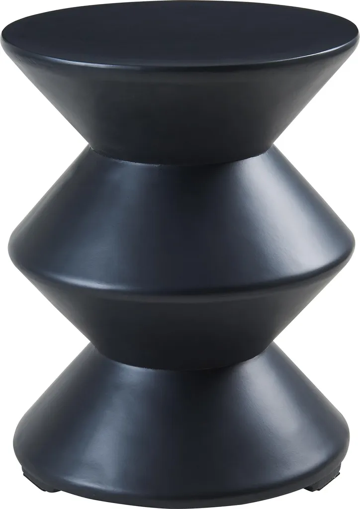 Petite table d'appoint noire Kyppeslo stable et robuste en béton léger