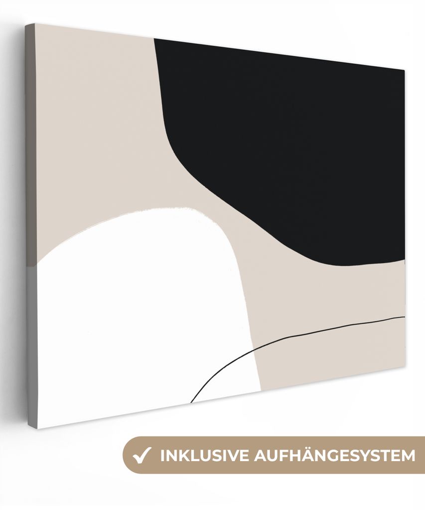 MuchoWow - Leinwandbilder - Formulare - Abstrakt - Gestaltung, Wandbild, Wanddeko Bilder Wohnzimmer, 120x90 cm