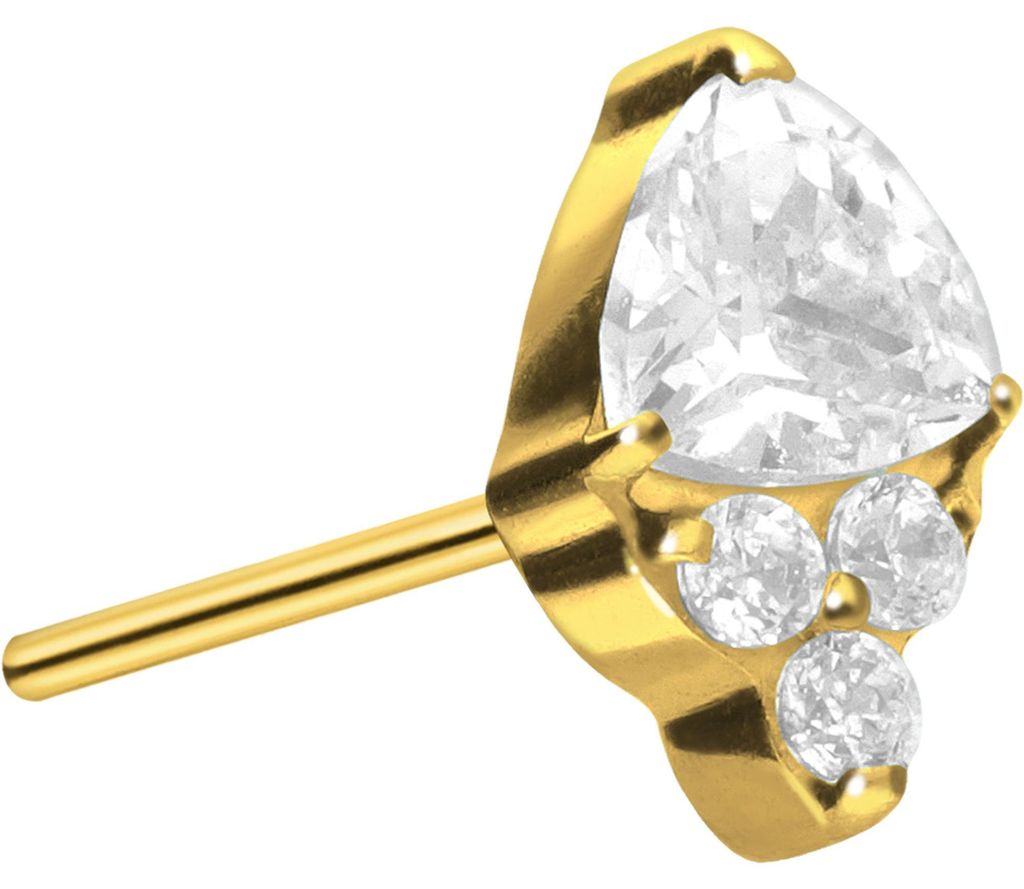 Piercing-Zubehör Titan Aufsatz mit Push Pin EINGEFASSTE KRISTALLE