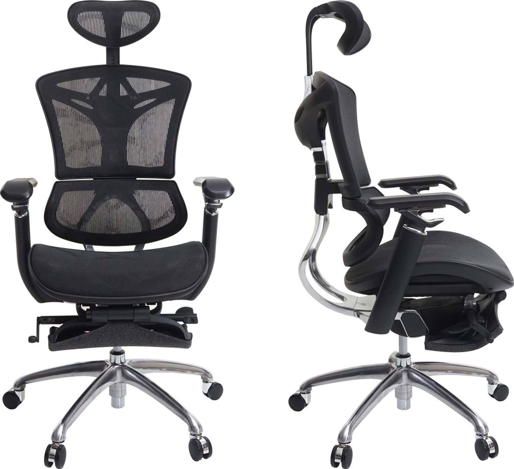 SIHOO Bürostuhl Schreibtischstuhl, ergonomisch, Fußstütze verstellbare Lordosenstütze schwarz