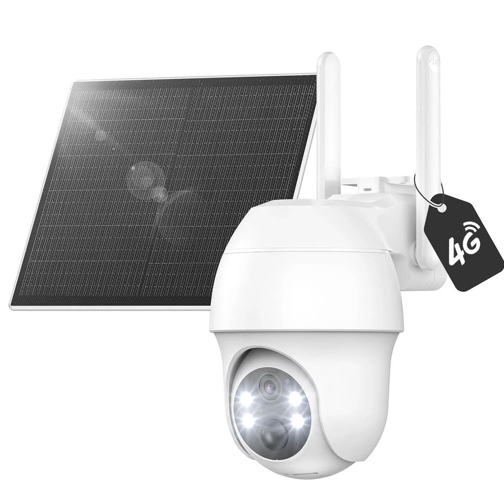 4G LTE überwachungskamera mit sim karte outdoor Solar kamera 2K 360° Kabellose Überwachung mit Akku Außenkamera PTZ IP Kamera PIR Erkennung ohn...