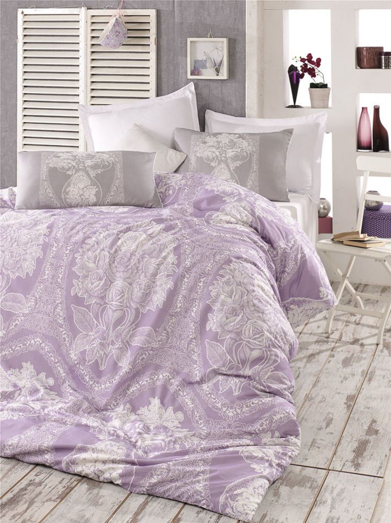 L'Essentiel Linge de Maison, Adal- PRL3843, Lila, Bettdecken, 100% Baumwolle ranforce