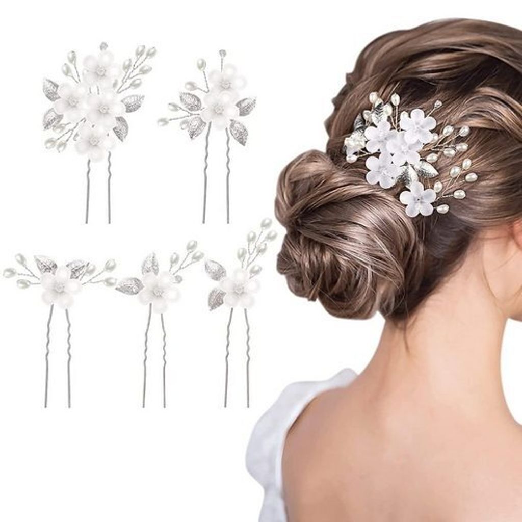 Haarnadeln Für Blumenmädchen – Weiße Rosen Mit Perlen, Handgefertigt | Für Hochzeit, Brautjungfern & Festliche Anlässe