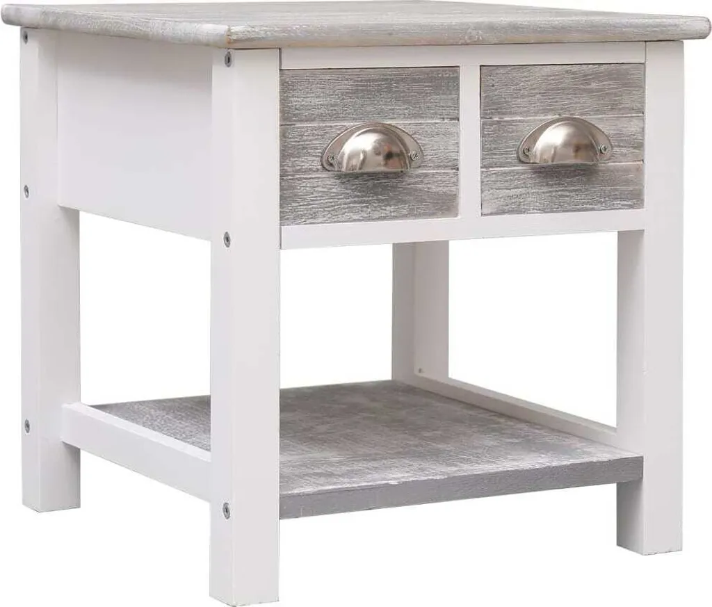 Offerta Tavolino in Paulownia Grigio 40cm | Mobile Robusto e Leggero