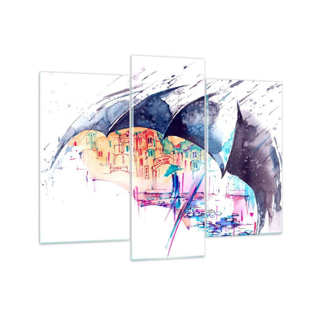 Bilder auf glas - Regenschirm Regen Regentropfen nass - 130x100cm - Glasbilder - Wandbilder - Kunstdruck - Wanddekoration aus Glas - Glas Bilder - ...