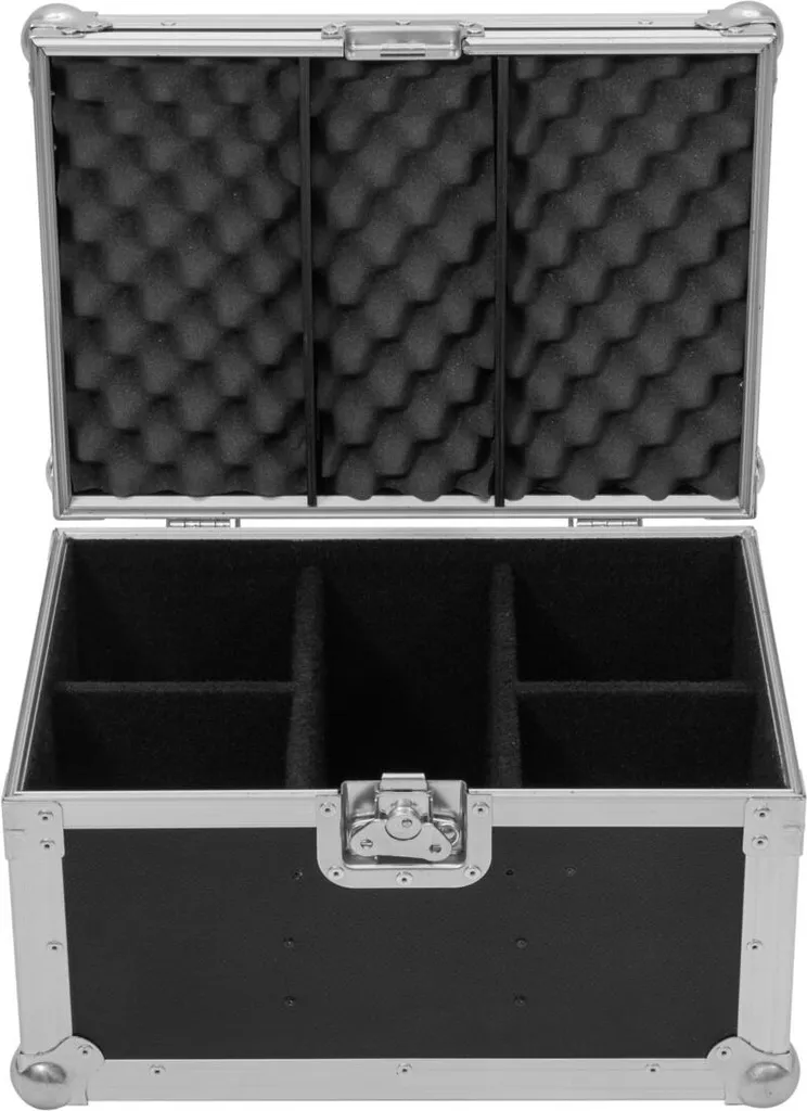 Flightcase robuste 4x SILENT PAR 6 QCL FLOOR avec intérieur compartimenté