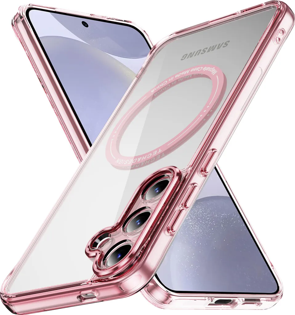 Cover Samsung S24+ Protettiva Rosa MagSafe Trasparente Resistente