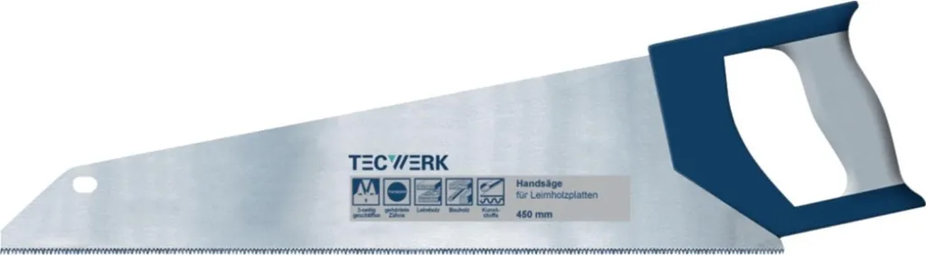 Scie à main 450 mm 11 TPI pour finir vos coupes de bois sans éclats