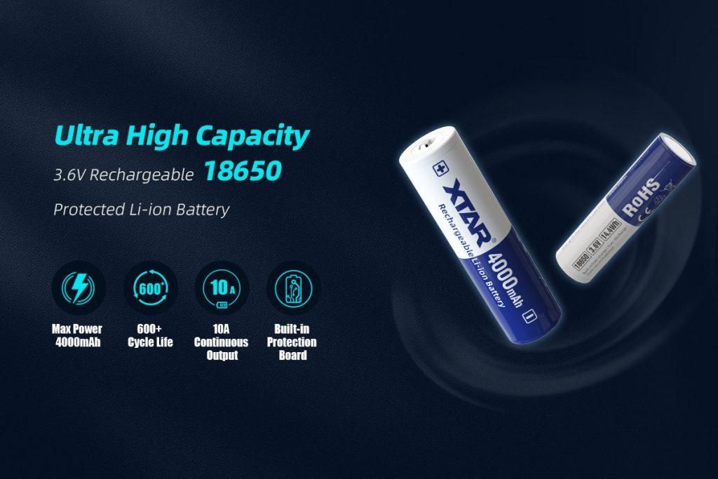 Xtar Akku Li-Ionen 18650 4000 mAh geschützt - 10A Produktbild 
