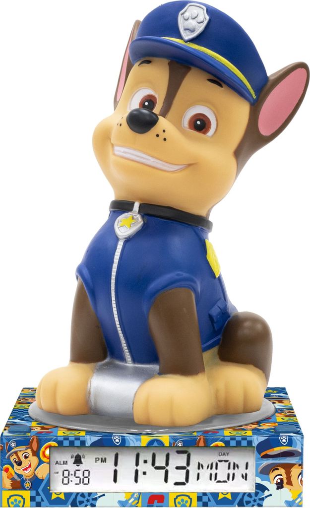 Lampka Nocna z Budzikiem Zegar Data Budzik Ekran LCD Paw Zdjęcie produktu 