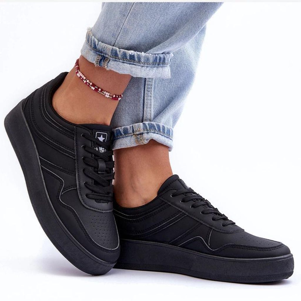 Sportliche Turnschuhe Schuhe Schwarz Silber Aruba 37