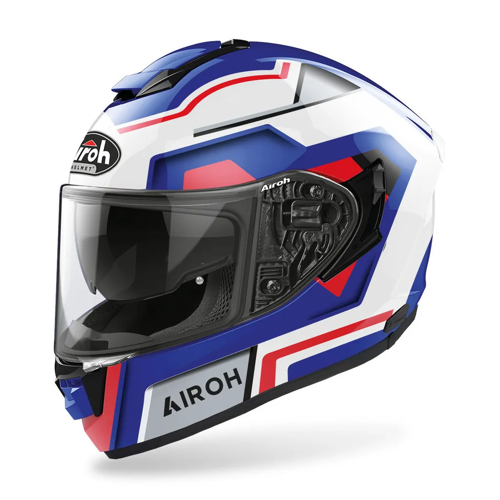Casque AIROH ST.501 Square Bleu et Rouge Brillant en Taille XL 2022