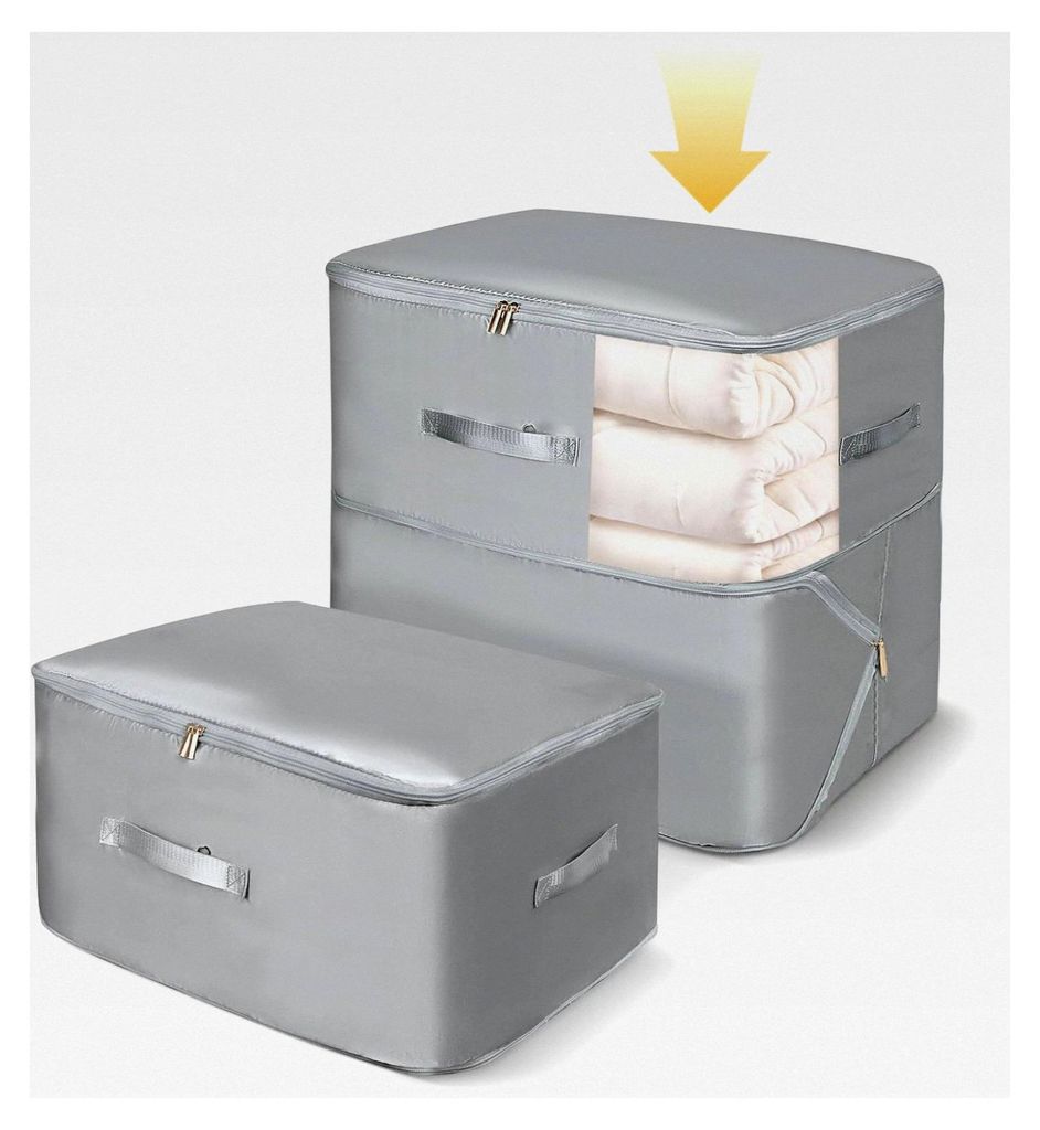 Aufbewahrungstasche für Bettdecken, 2 Stück, platzsparender Kompressionsbeutel für Bettdecken, Bettwäsche, Kleidung und Kleideraufbewahrung mit...