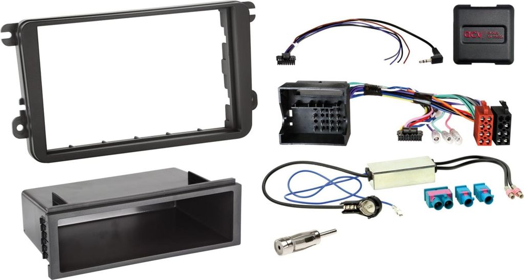 2-DIN Kit mit Fach passend für Seat/Skoda/VW Fahrzeuge LFB/Antenne