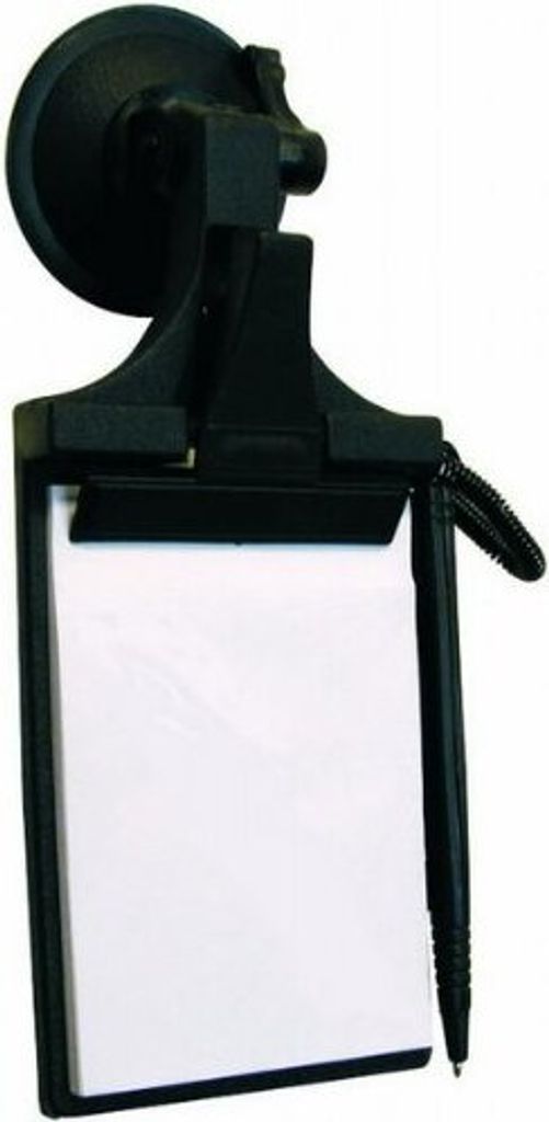 HP-Autozubehör - Notizblockhalter mit Klemmhalter und Kugelschreiber