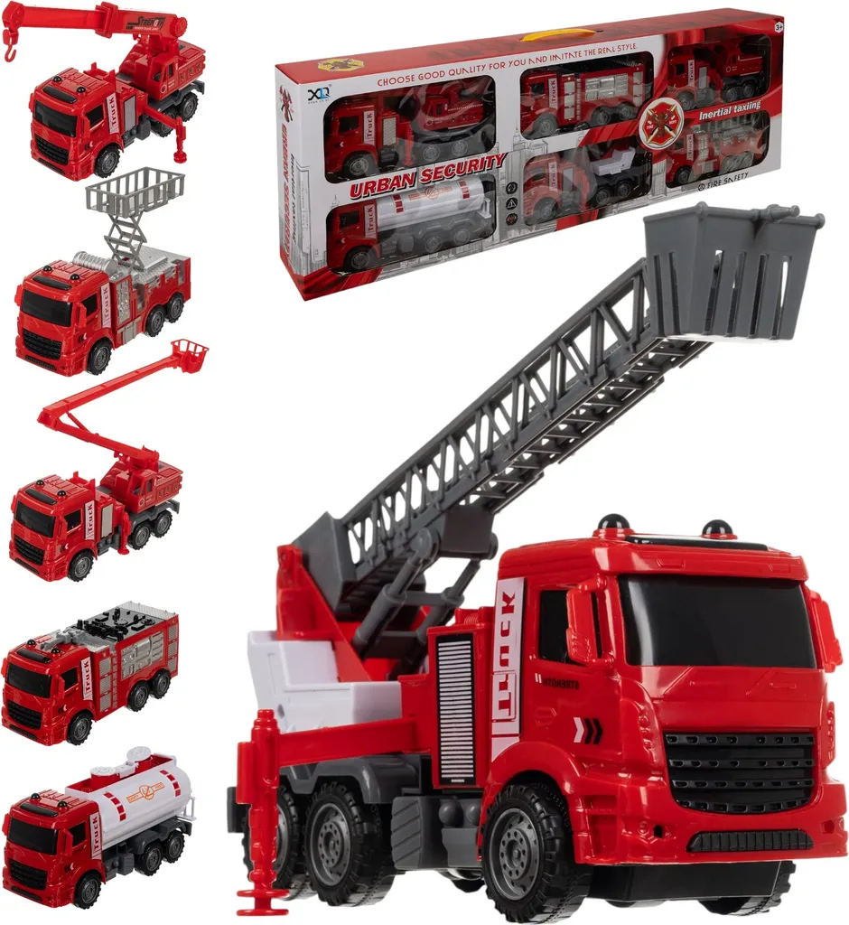 Ensemble de 6 voitures de pompiers à friction jouets enfants réf 24631