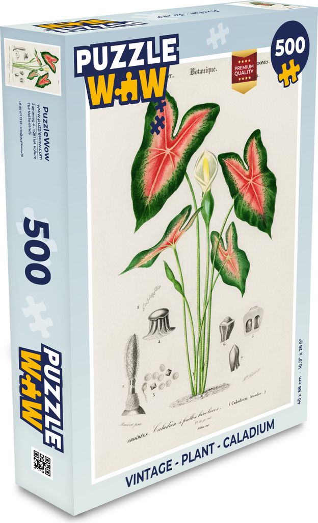 MuchoWow Puzzle 500 Teile Jahrgang - Pflanze - Caladium - Denken - Spiel - Toy