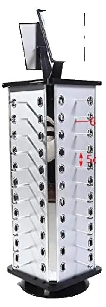 Organisateur de lunettes pour dressing avec miroirs et base rotative