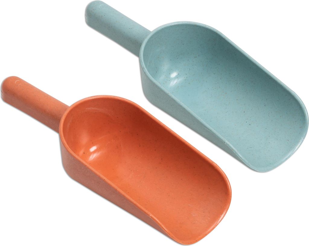 Betzold Mehlschaufel aus biobasiertem treeNside-Material, Farbe: coral/pastell türkis, Setgröße: 2 Stück