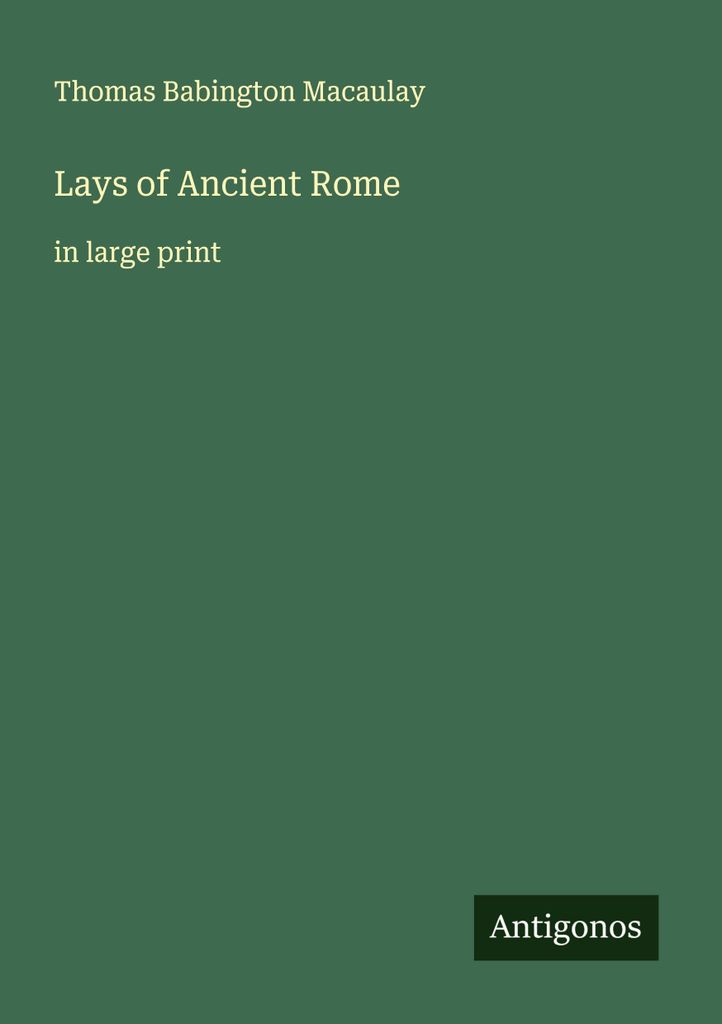Lays of Ancient Rome