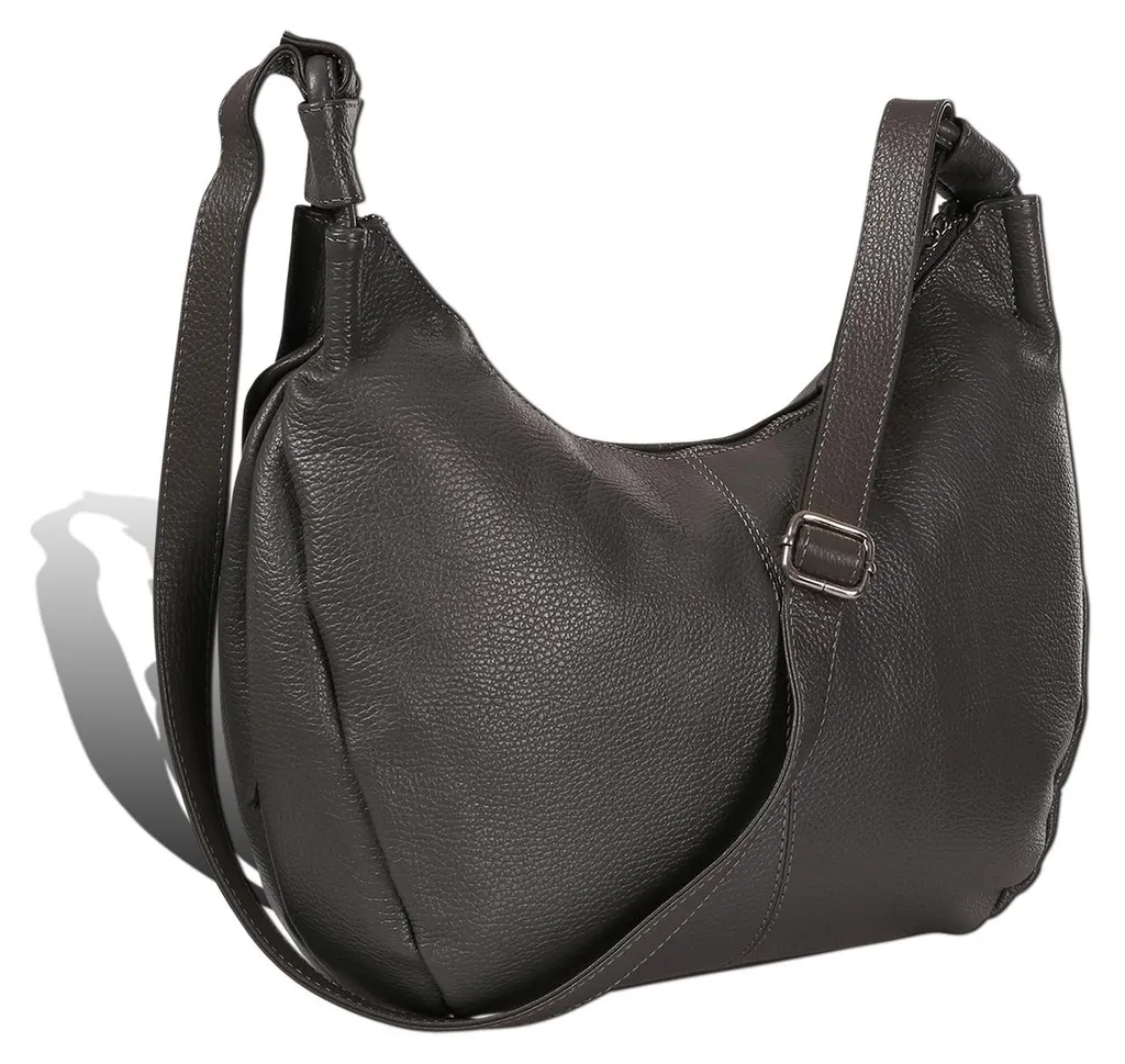 Grand sac à bandoulière gris Toscanto pour femme avec grand volume