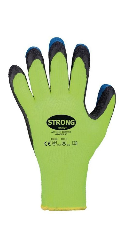 STRONGHAND Handschuhe Forster neon-gelb / blau EN 388 EN 511 PSA II Gr. 9 - 0242-09H