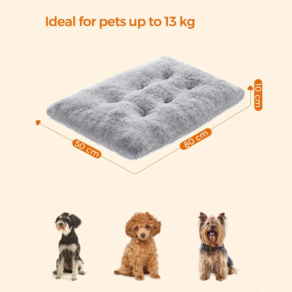 Couchage chien 80 x 50 cm d'intérieur - Tapis de sol douillet et chaud