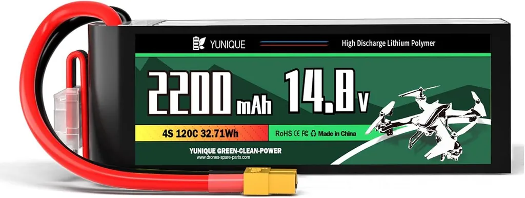 Batterie LiPo 120C 4S 2200mAh Haute Décharge avec Prise XT60 Softcase