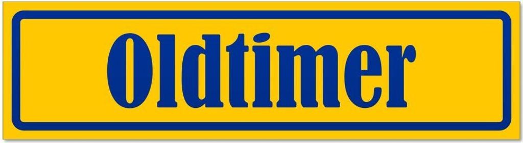 Kiwistar - Autoaufkleber - Blau - 60 x 16 cm - Oldtimer invertiert - Hinweis Aufkleber Sticker für Auto, Kfz, Fahrrad, PKW, LKW