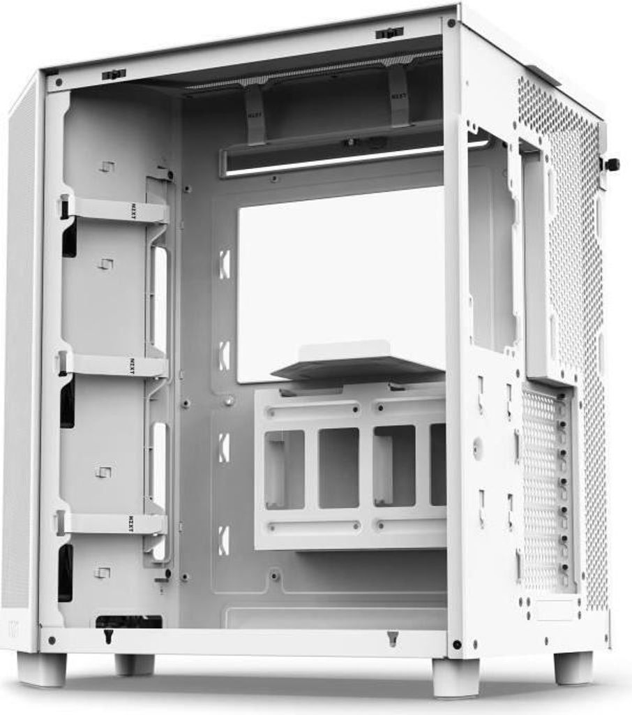 Gehäuse, NZXT H6 Flow, Midi-Tower, Dual-Kammer, Airflow-optimiert, Weiß, Tempered Glass Seitenteil