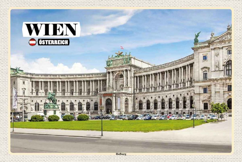 vianmo Holzschild 20x30 cm Wien Österreich Hofburg Architektur Bildmotiv Reisemotiv Abenteuer Reisen