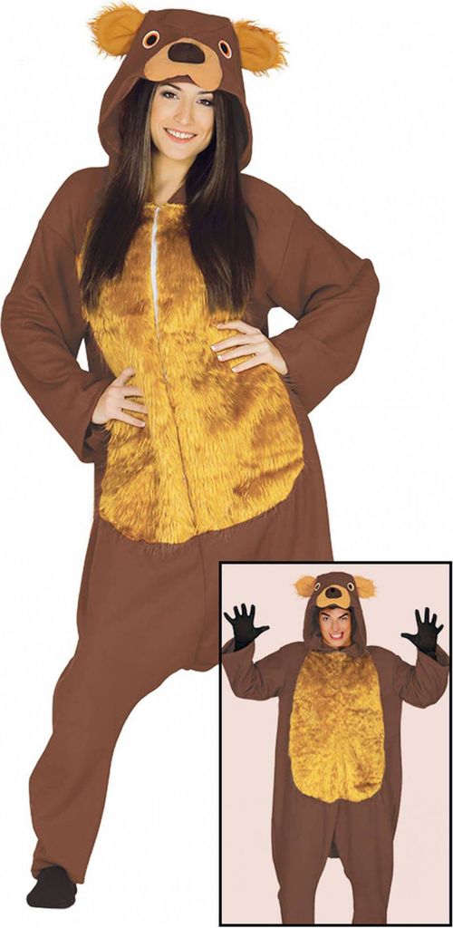 Costume da orso tuta marrone per adulti Immagine del prodotto 