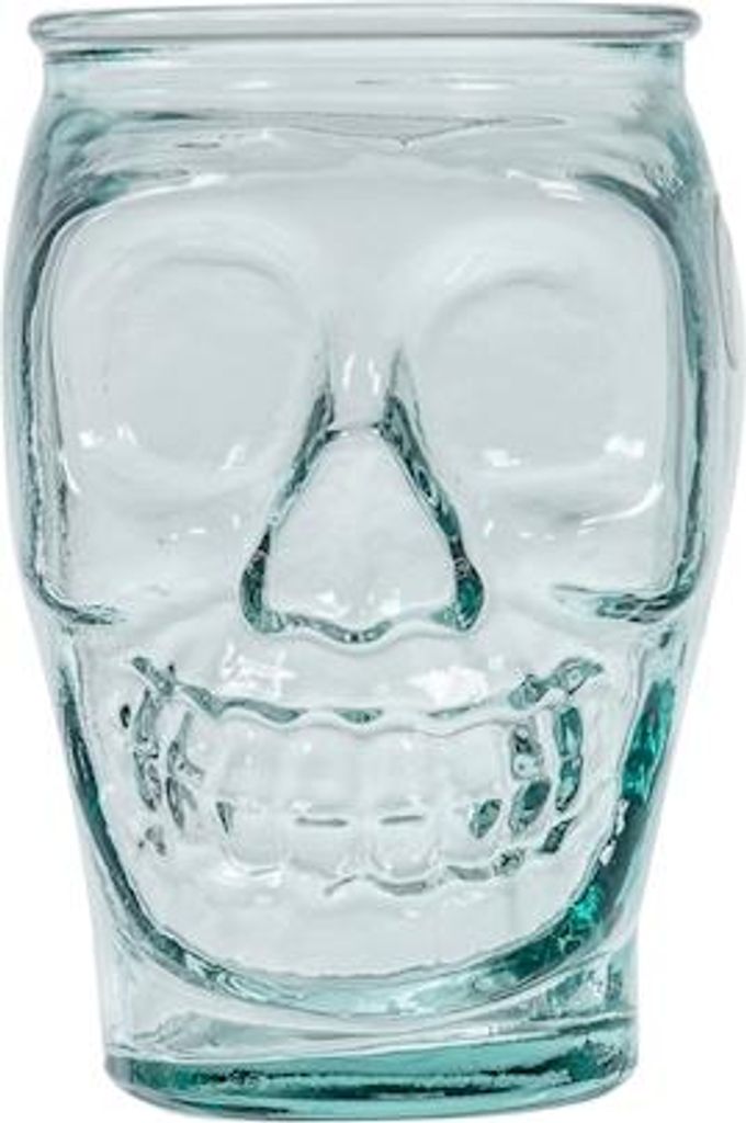 6er-Pack Totenkopfgläser aus Recyclingglas, 45 cl
