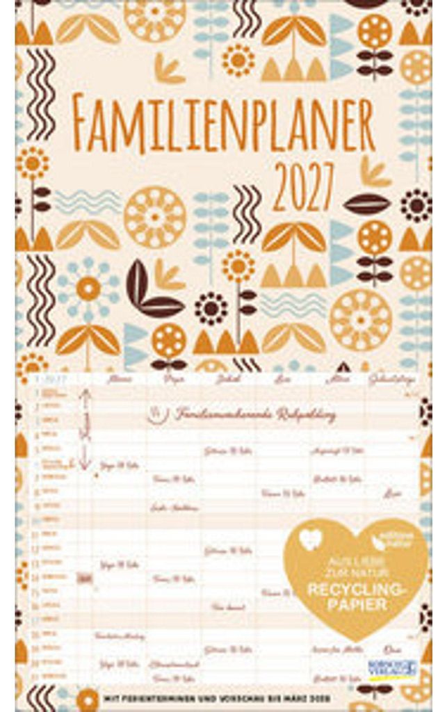 Familienplaner Recyclingpapier 2027 Produktbild 
