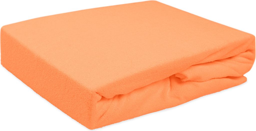 Prostěradlo s gumou, froté 180x200cm, světle oranžové Obrázek produktu 