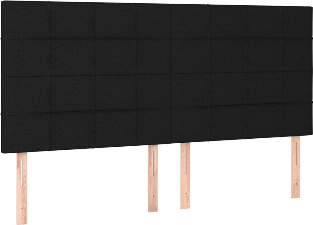 vidaXL Kopfteil Schwarz 160 x 5 x 118/128 cm Stoff
