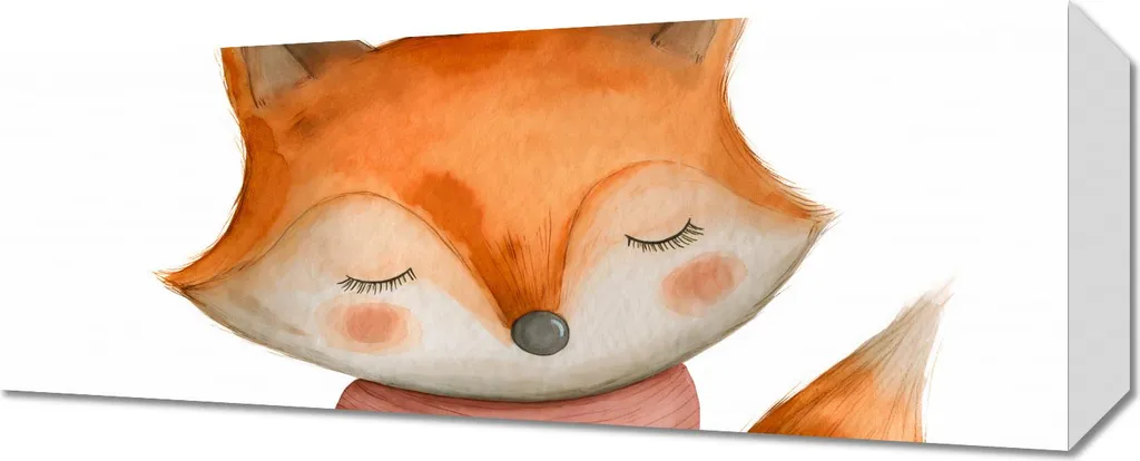 Quadro Rustico Volpe 50x20 cm - Decorazione Parete Chalet e Rustici