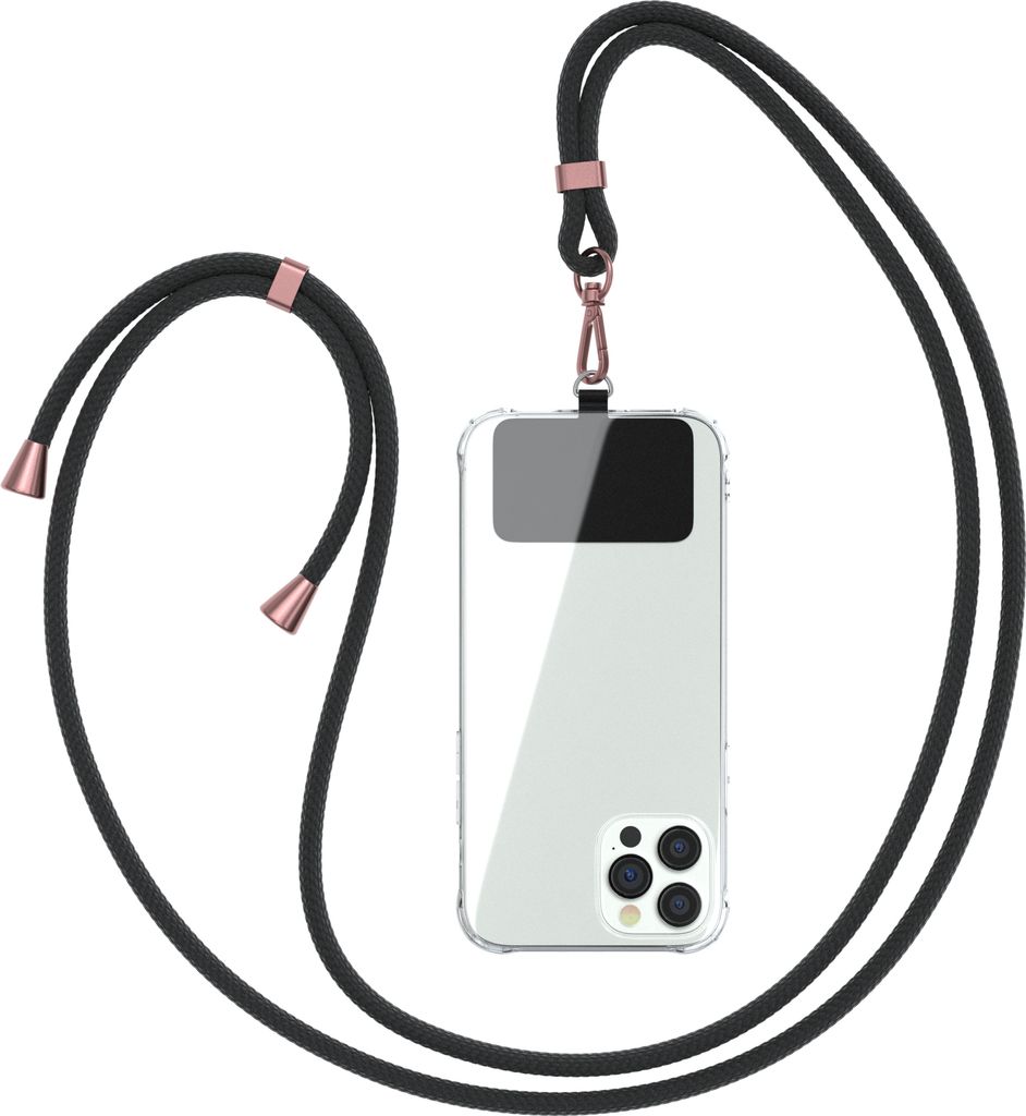 EAZY CASE Universal Handykette kompatibel mit allen Smartphones, Kette zum Umhängen, Handyband mit Hülle, mit Karabiner in Gold