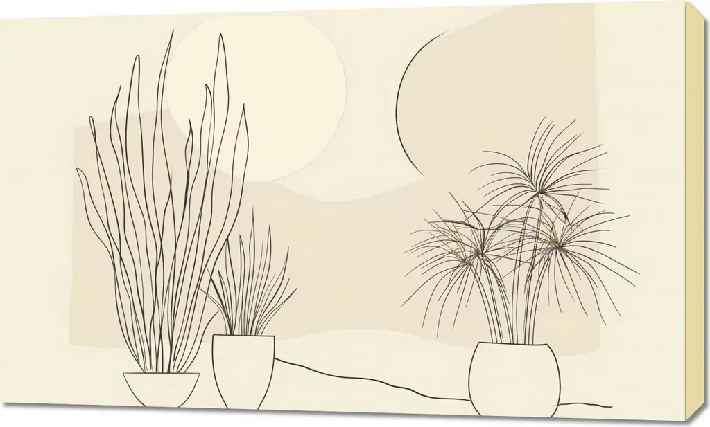 Tableau Image 100 x 60 cm Plantes au pastel - Décoration Murale Nature