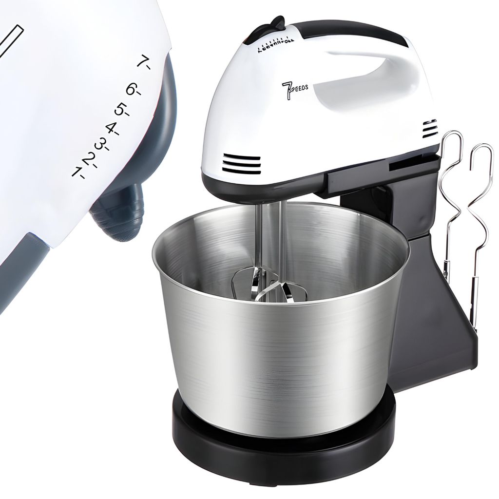 Handmixer 450W Mixer mit Schüssel Elektrischer Standmixer, Handrührer, Eierschläger, 220V, 7 Stufen, Handrührgerät, Turbotaste, Rührmixer Retoo