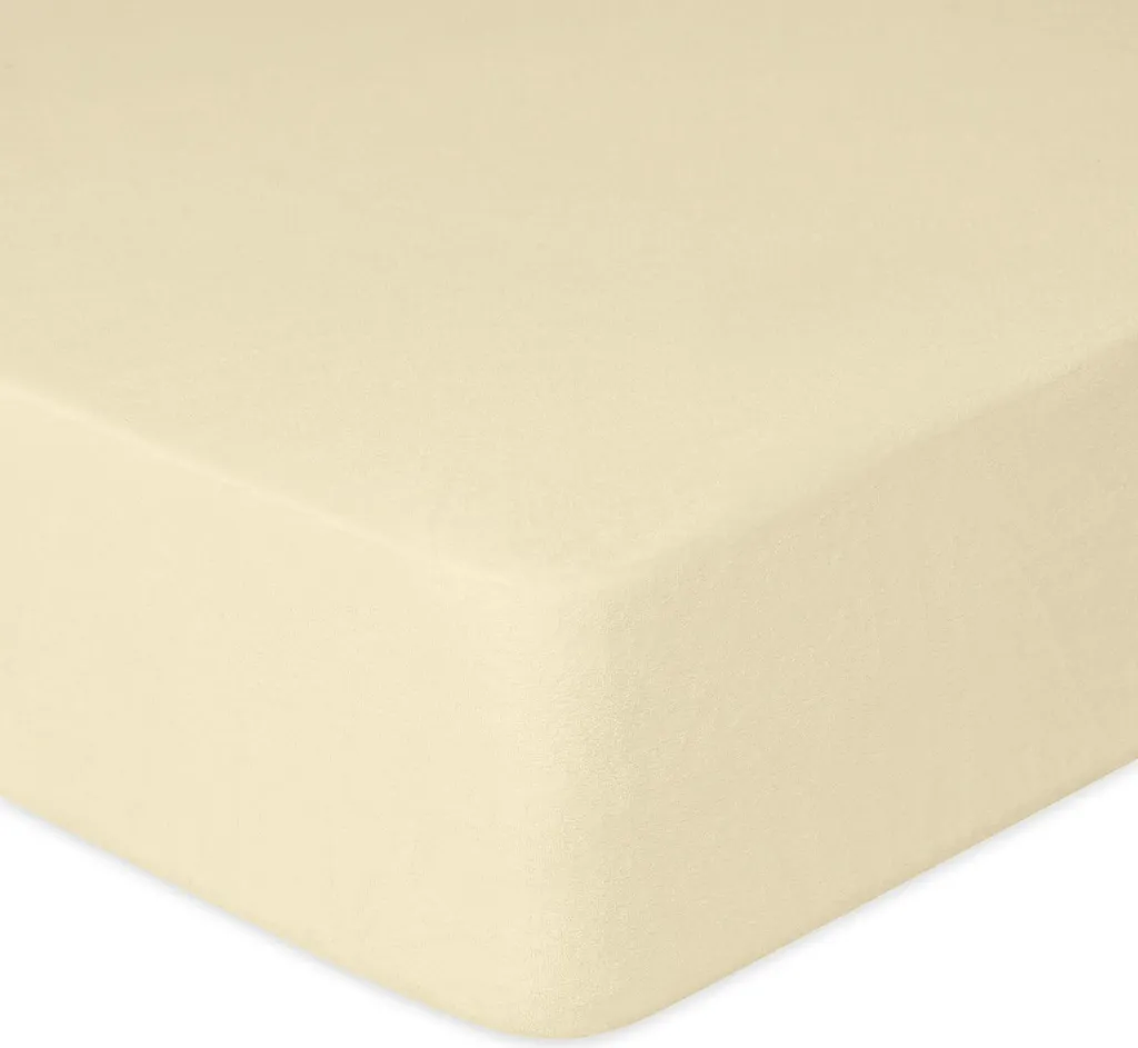 Drap-housse imperméable crème 60x120x10 cm avec éponge ultra douce