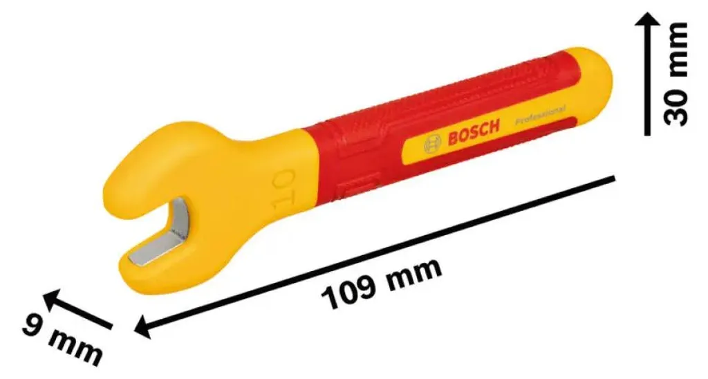 Clé VDE 10mm Bosch pour travaux électriques sous tension 1600A02NF0