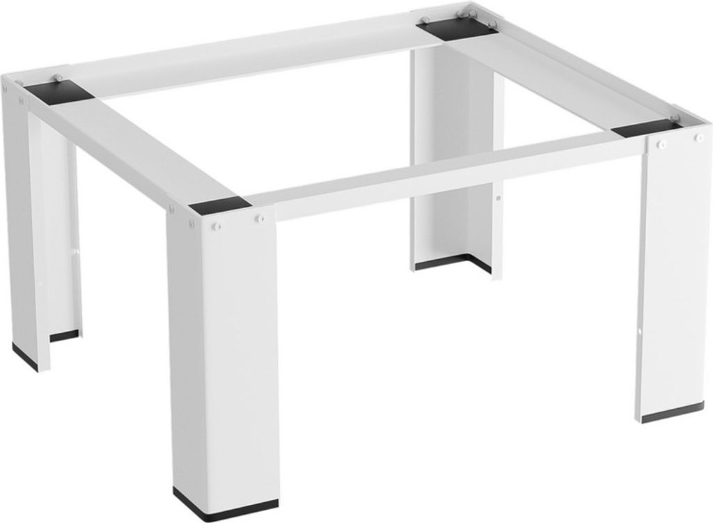 TolleTour Waschmaschinen Untergestell 63x54x32 cm,Waschmaschinensockel aus Stahl bis 100kg Trockner Kühlschrank Podest Sockel Weiß