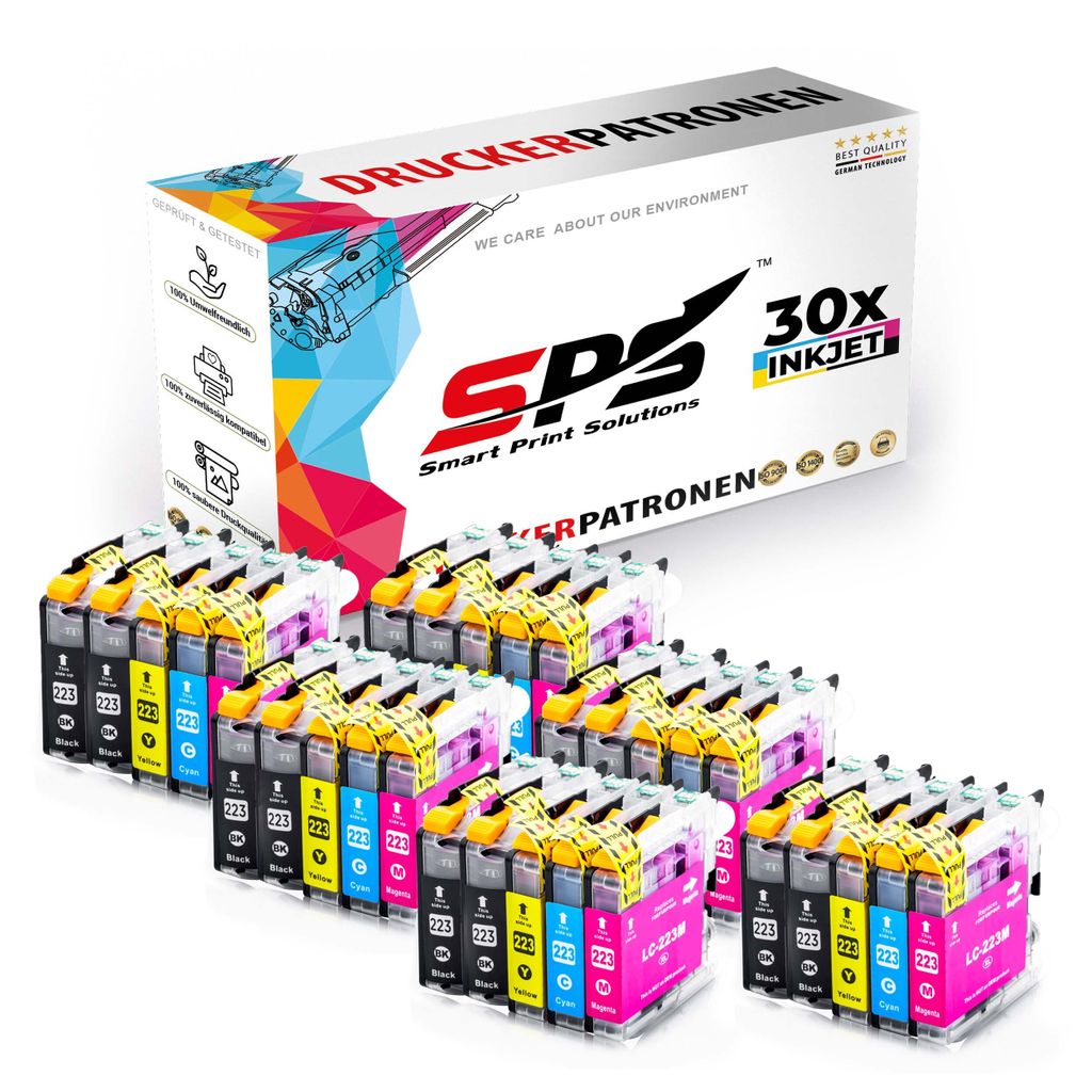 30x Tinten Brother LC-223 Multipack kompatibel für Brother MFC-J5620DW Drucker