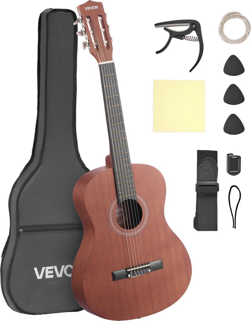 Gitara klasyczna VEVOR, 900 mm, zestaw startowy dla Zdjęcie produktu 