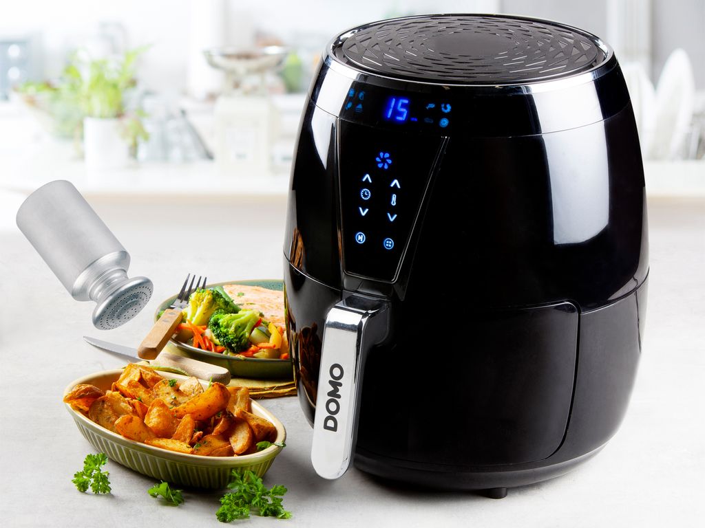 XL Heißluftfritteuse ohne Öl LCD Display, Timer 8 Programme 4 Liter 1500Watt