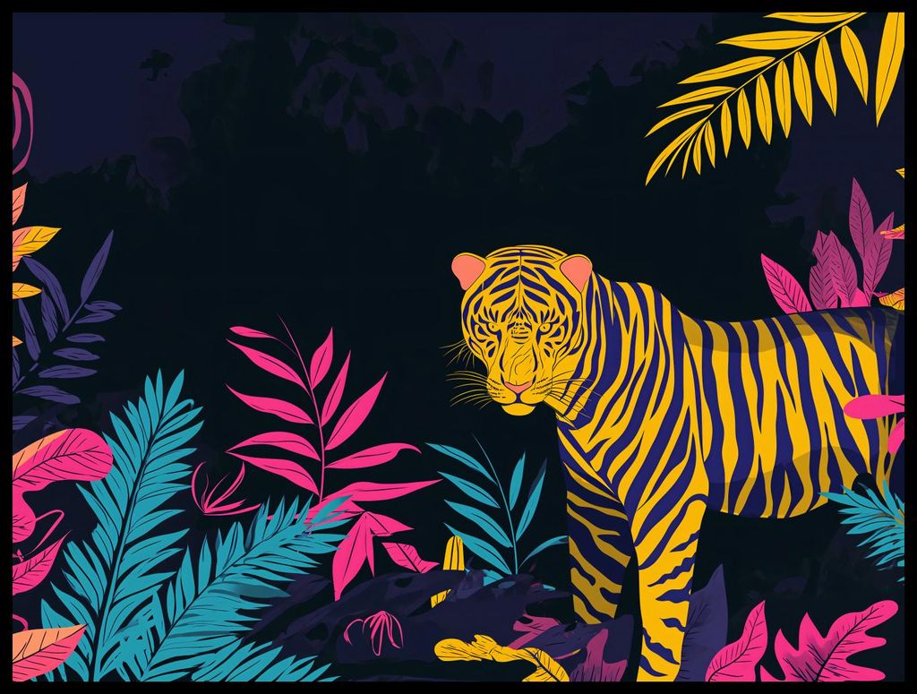 Plakat 80x60cm Tiger im Riss