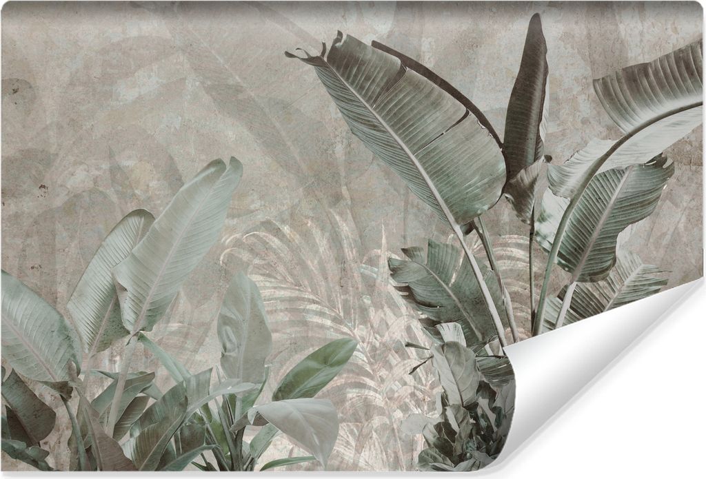 Muralo Vlies Fototapete Für Wohnzimmer TROPISCHE BLÄTTER Pflanzen Abstraktion Br. 450cm x Hö. 300cm